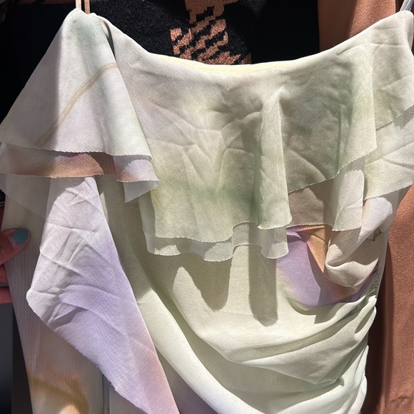 Green purple Tie dye tulle Zara summer dress - Picture 9 of 11